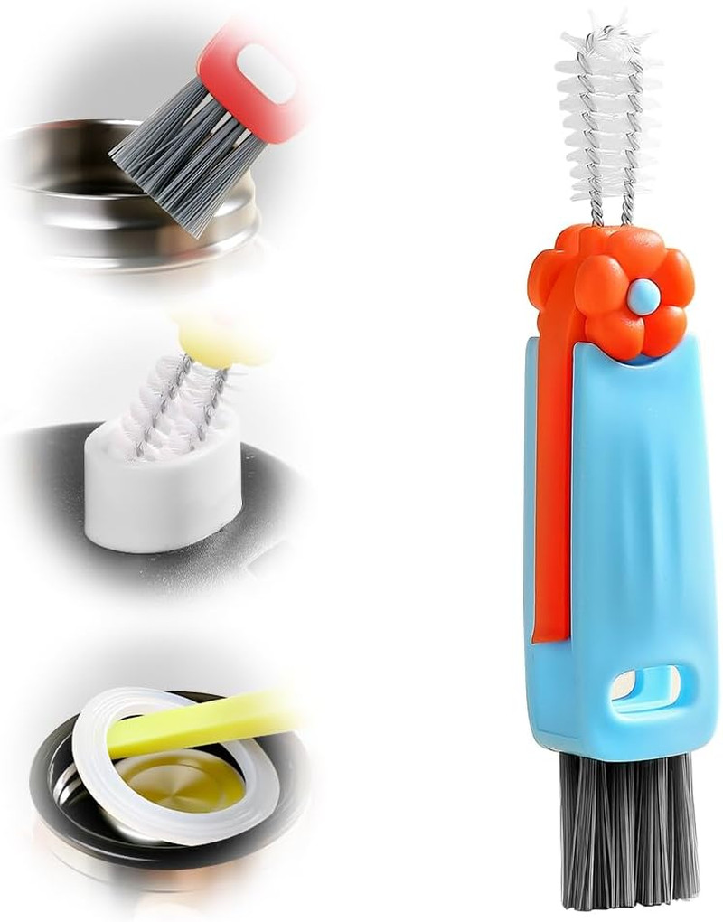 3 in 1 Cup Lid Cleaning Brush, 2026 New Multifunctional Crevice Cleaner Set, Por