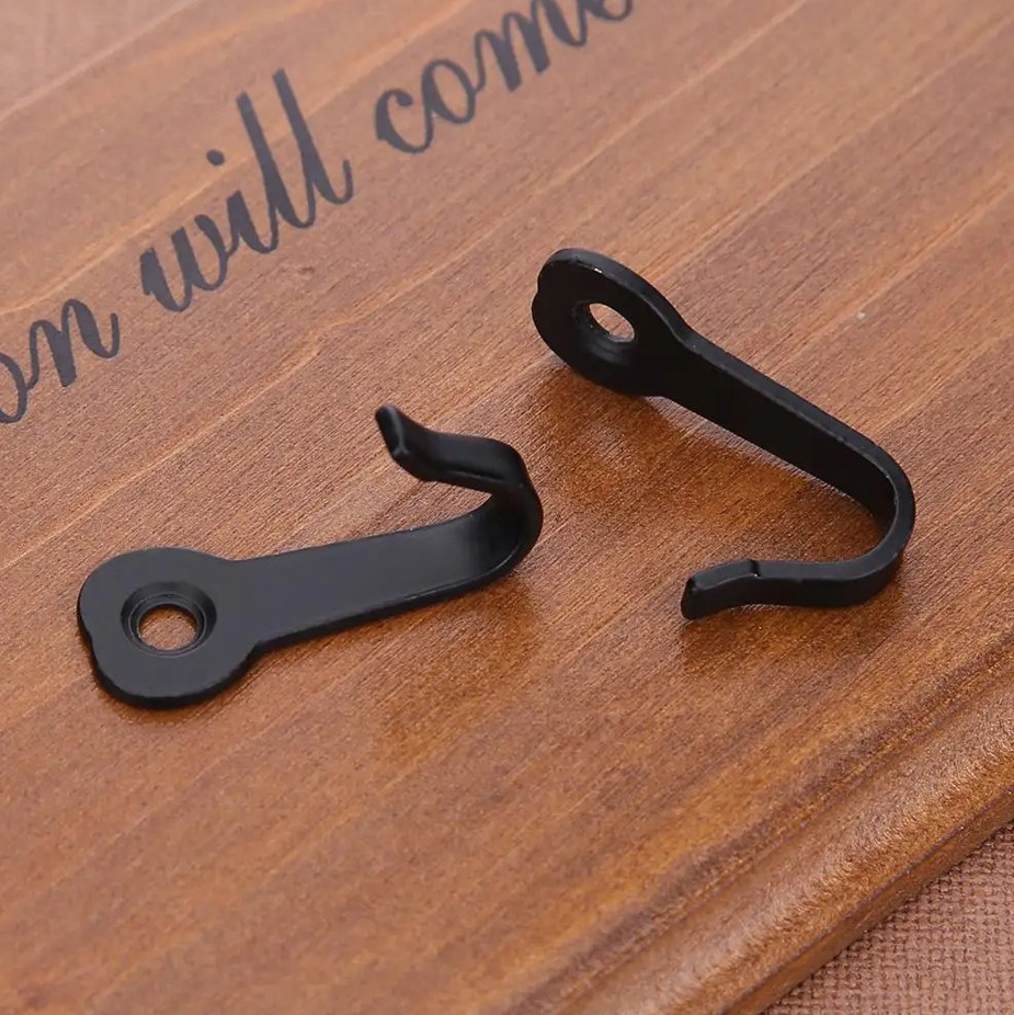 10Pcs Wall Mounted Black Hooks Key Holder Rack Hat Coat Closet Organizer