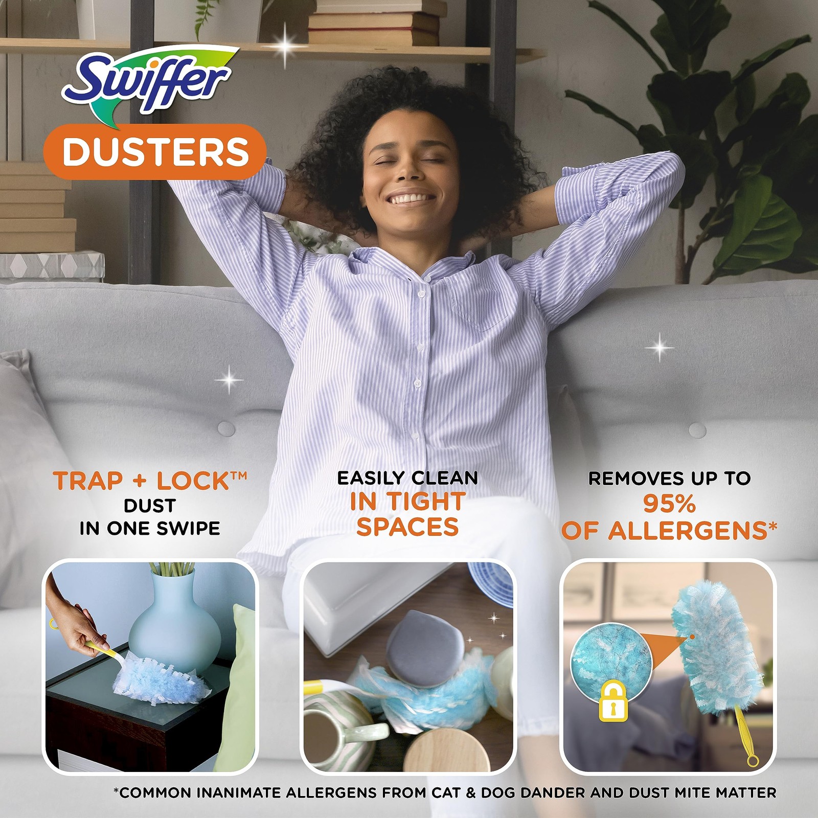 Swiffer Dusters Starter Kit, Kit Includes 1 Handle and 5 6 Piece Set, Yellow