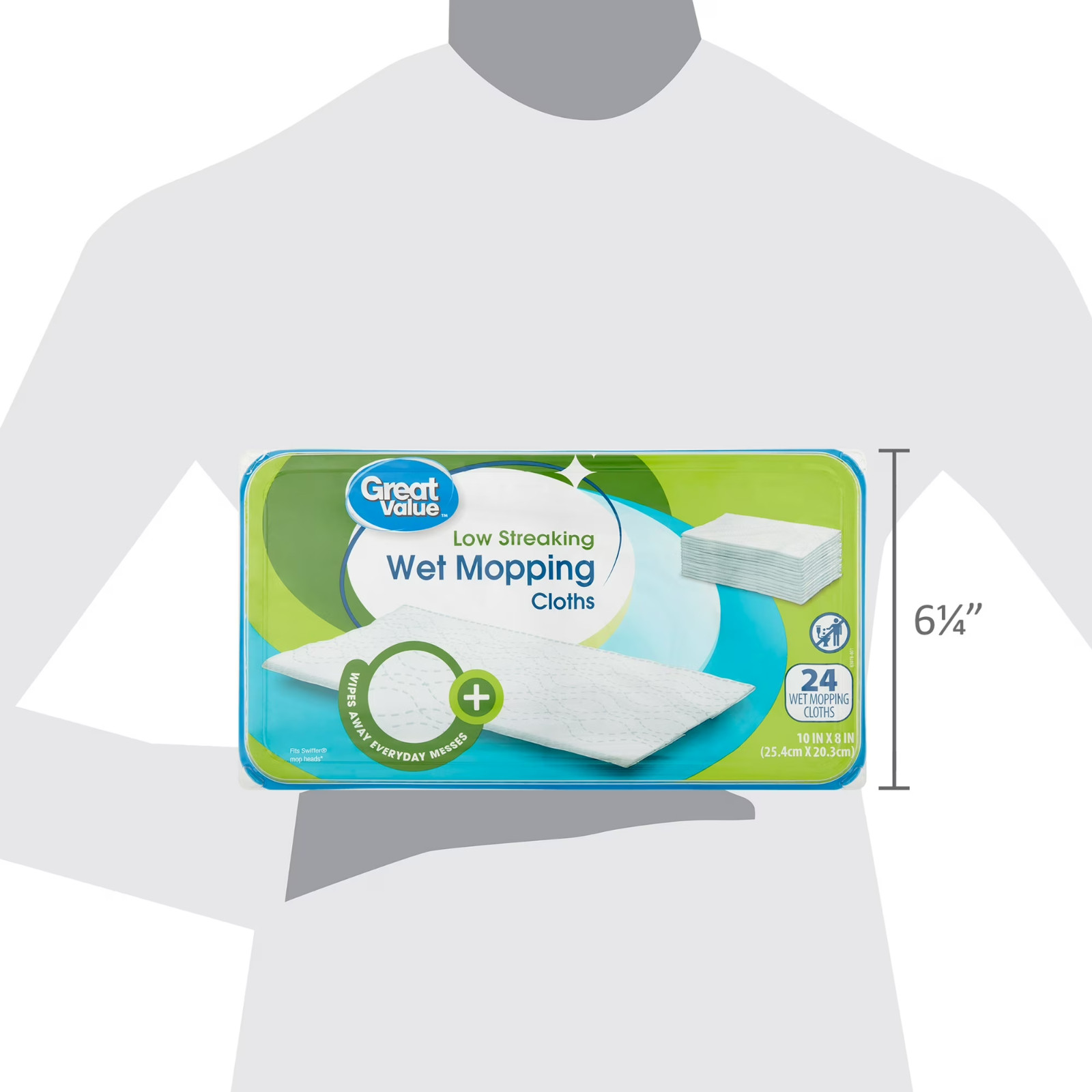 (6 pack) Great Value Low Streaking Wet Mopping Cloths, 24 Count
