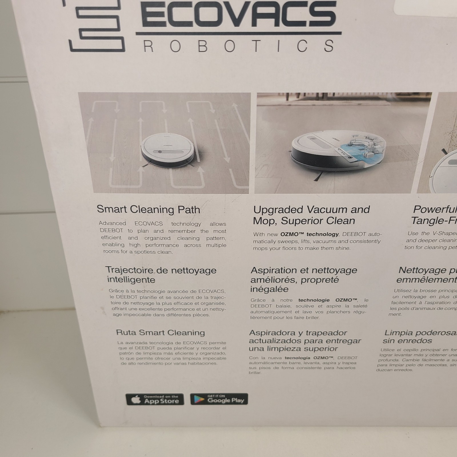 Ecovacs Deebot Ozmo 610 Robot Vacuum for Carpet, Bare Floors in box