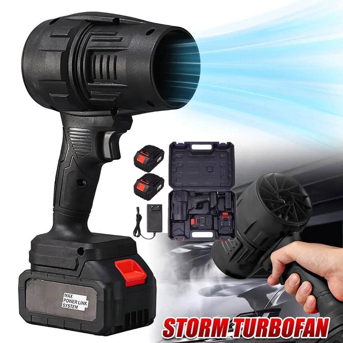 Turbo Jet Blower Cordless Super Power Mini Air Duster For Car Drying Cleaning US