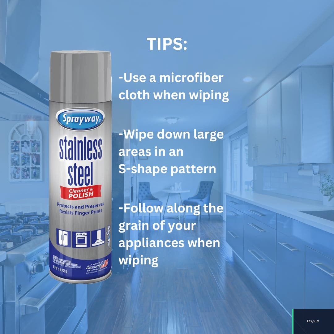 Stainless Steel Cleaner, Water-Based, 15 Fl Oz, Non-Streak, No Drip