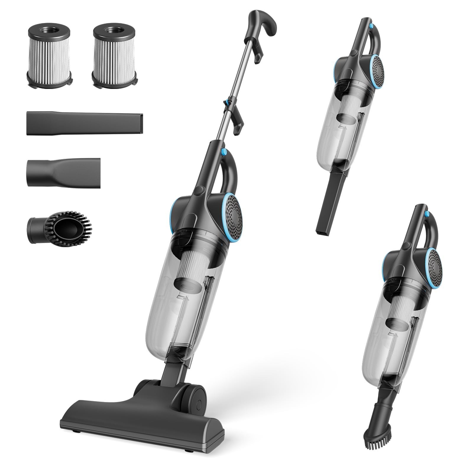Powerful 600W Corded Stick Vacuum for Home & Pet Hair, 2-in-1 Handheld, 16ft Cor