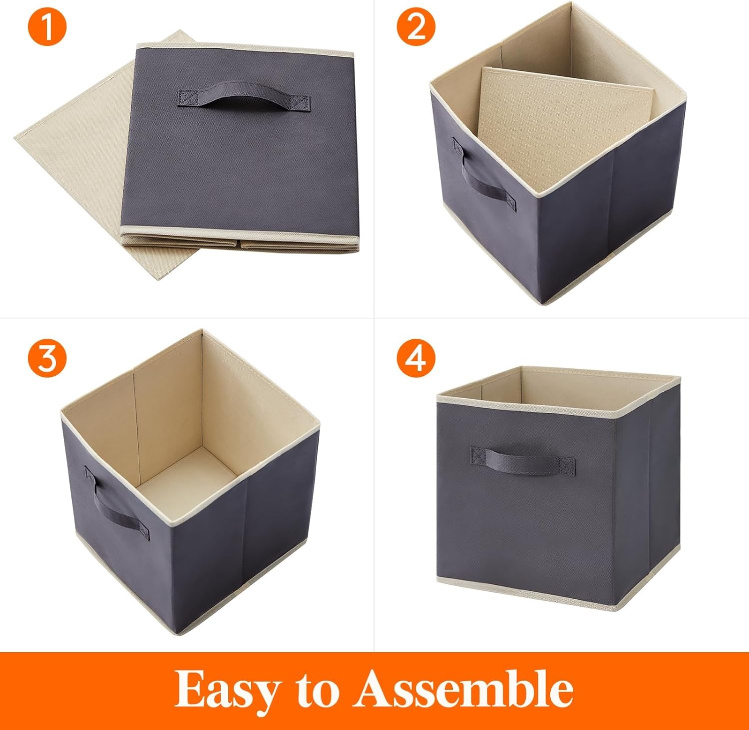 12 Packs Storage Cubes, 11 Inch Cube Storage Bins, Foldable Decorative Fabric
