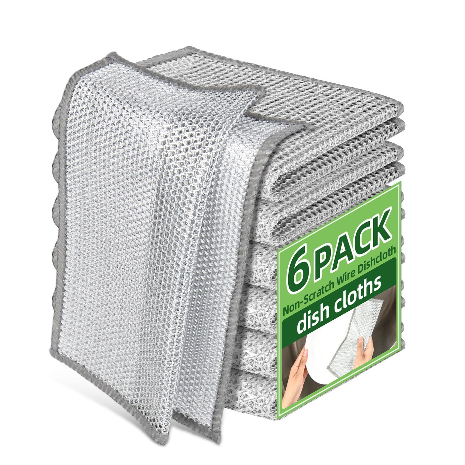 Stainless Steel Scrubber and Cleaning Rags – Non Scratch Wire Dishcloth for W
