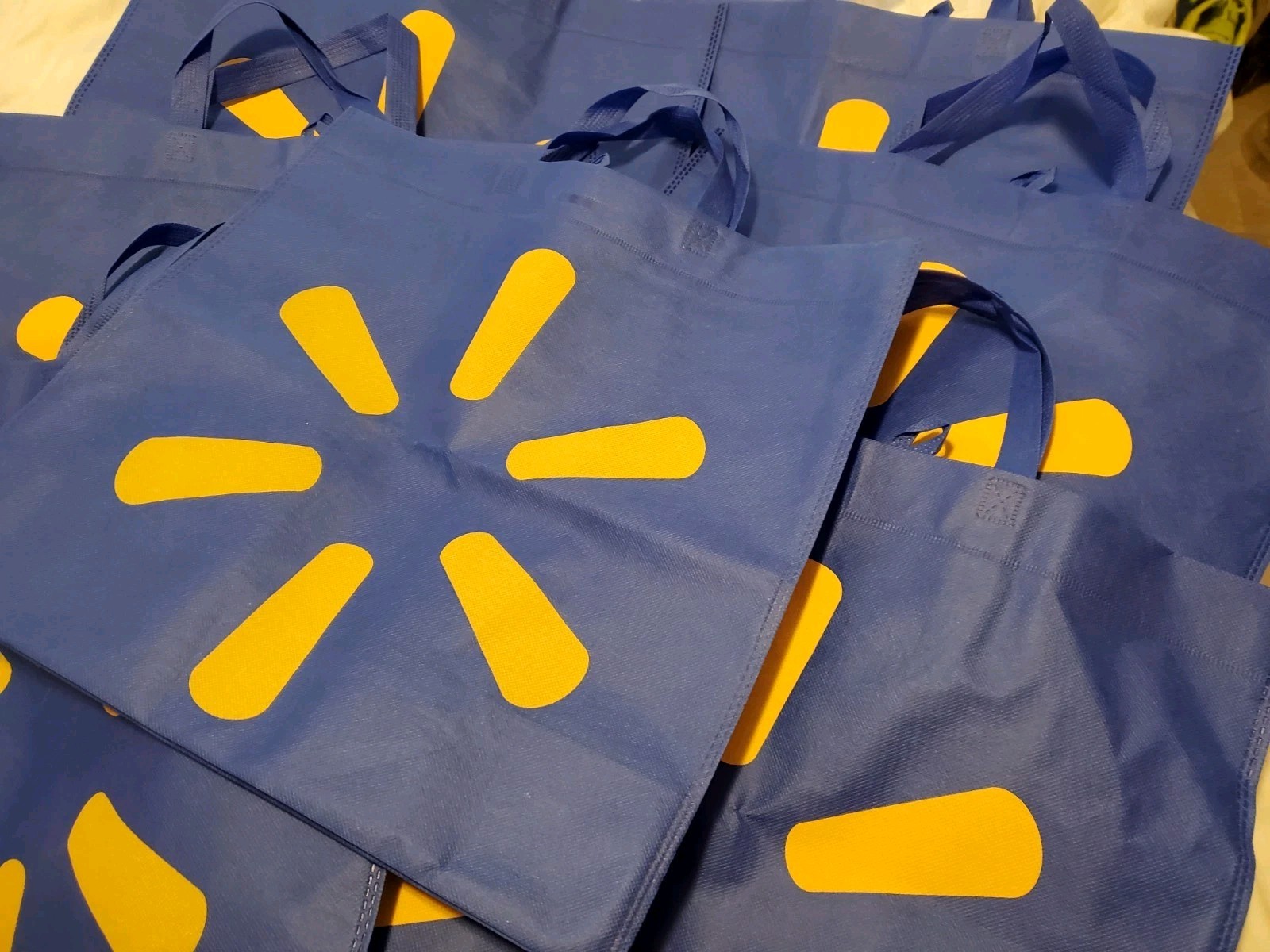 7 Lot Rare Purple? New Walmart Reusable Shopping Bags 18″ x 16.5″ x 6.5″ Reverse
