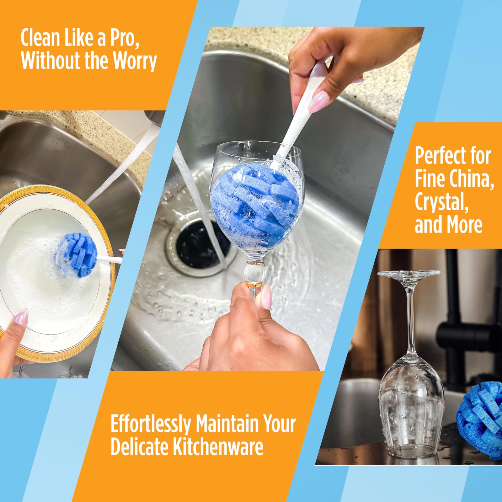 Dish Wand Kitchen Sponge | Effectively Clean China Dishes and Glassware | Uni…