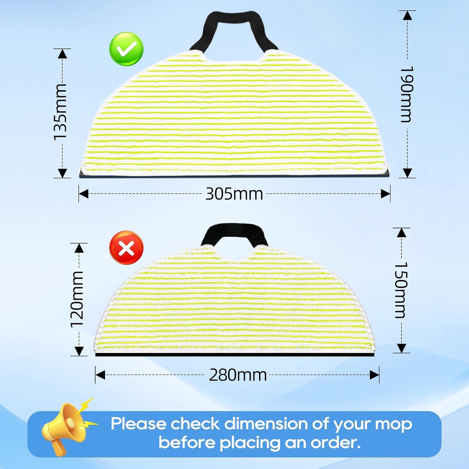 6-Pack Mop Pads Compatible for Shark Matrix Plus AI Ultra 2-in-1 Robot Vacuum AV