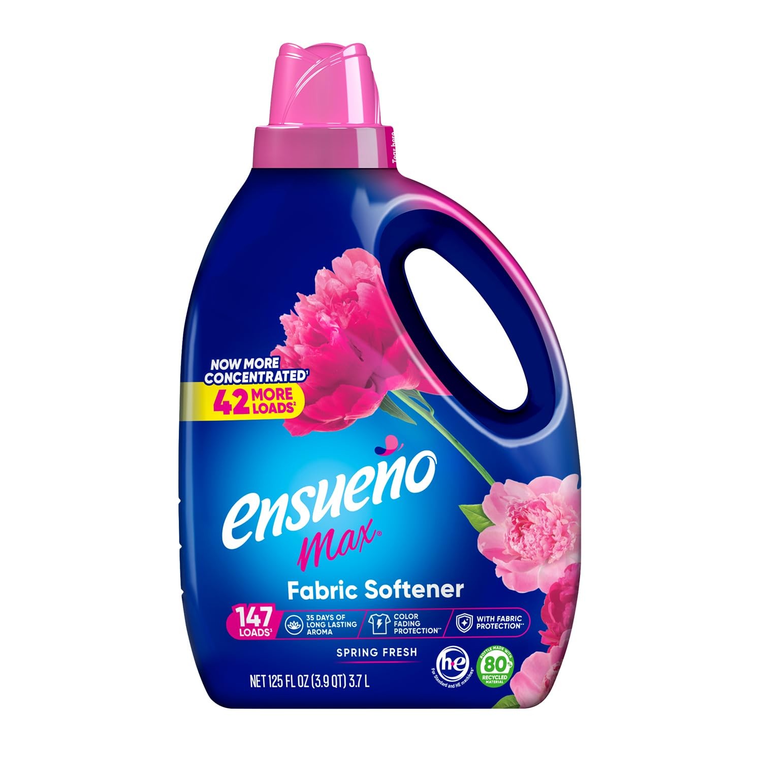 Ensueño Max Liquid Fabric Softener – Spring 125 Fl Oz (Pack of 1), Clear