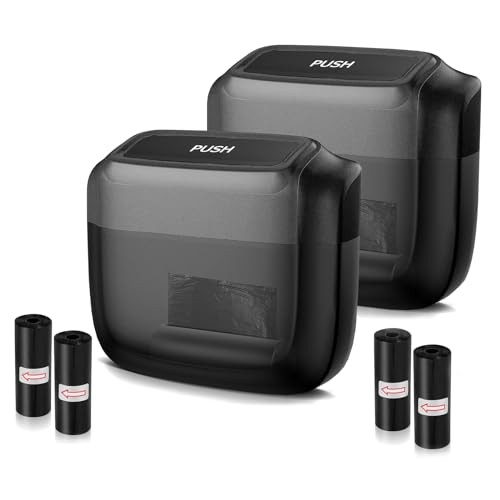Pack Car Trash Can with Lid, Built-in Storage Garbage Bag, Vehicle 2 Black