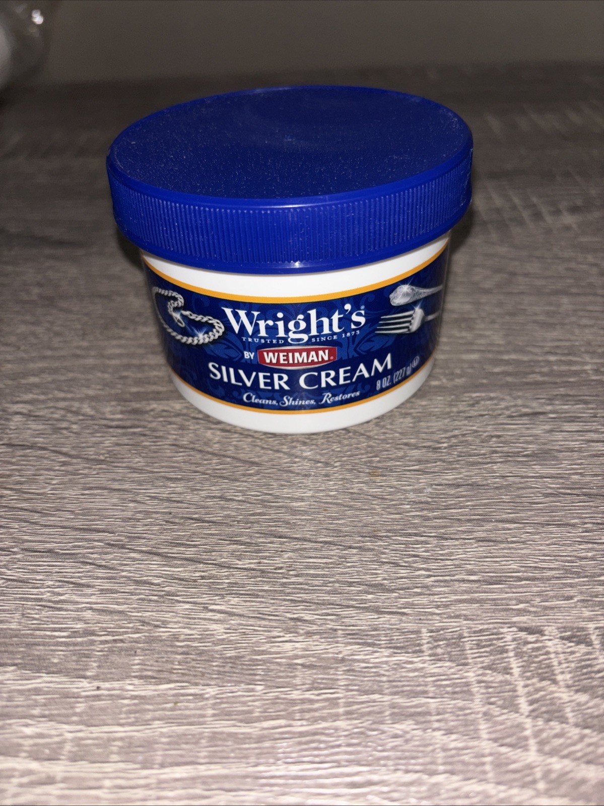 Wright’s Silver Cream 8oz Weiman Silver Polish Cleaner Jewelry Open Box