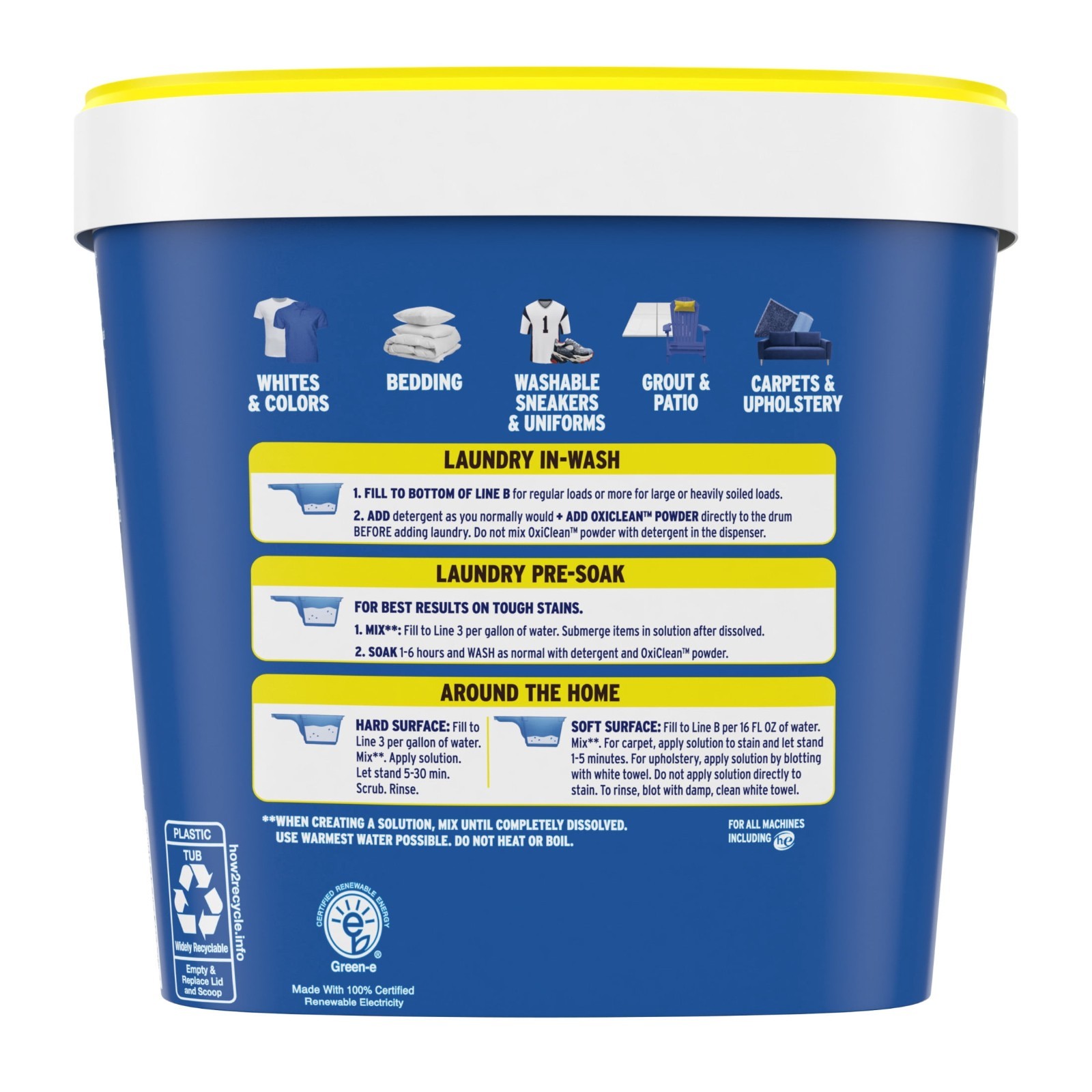 3 Pack OxiClean Versatile Stain Remover Powder, 5 lb Tub, Multi-Purpose Cleaner