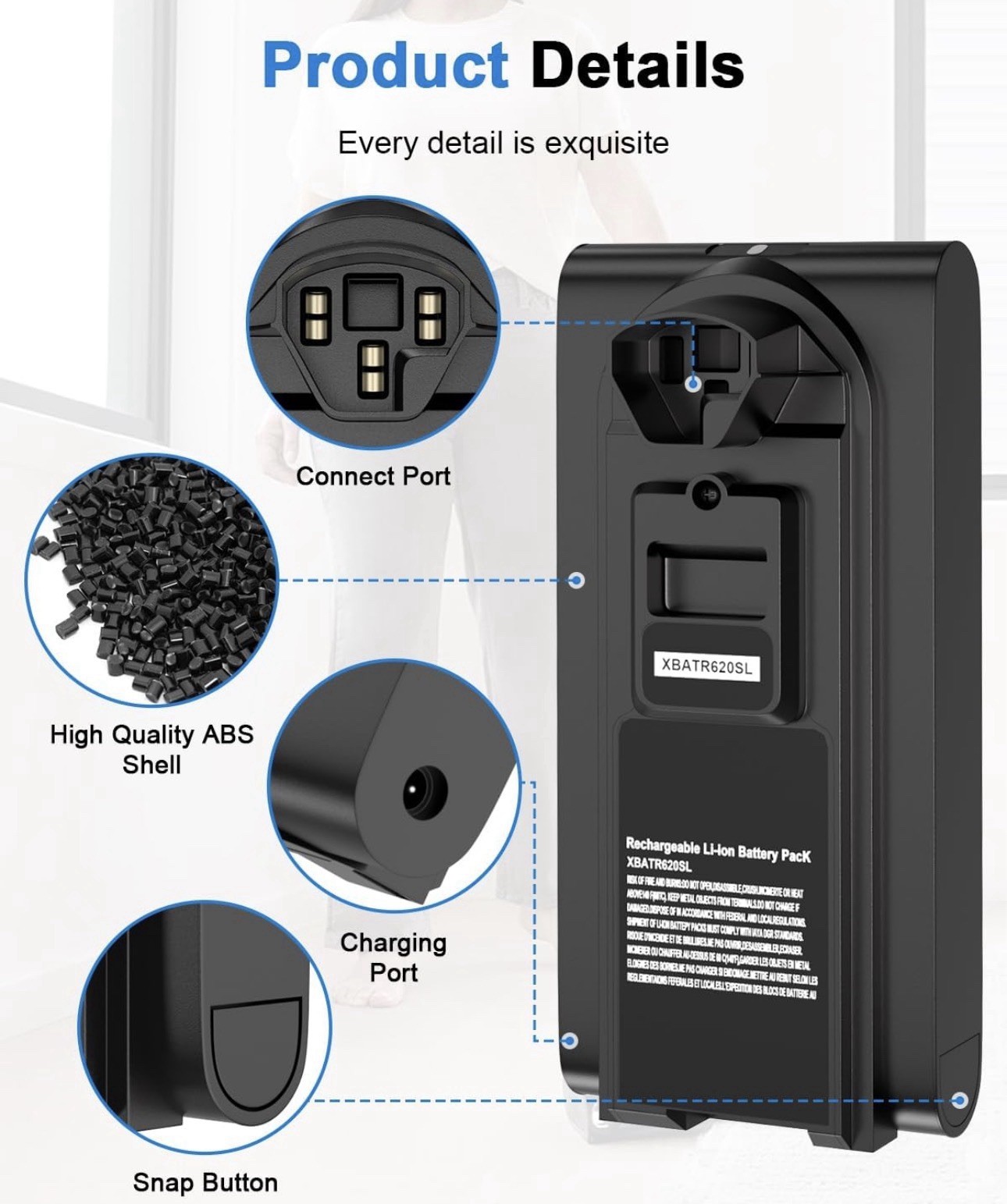 Compatible with XBATR620SL Shark Battery 75.6Wh IZ540H IZ562H UZ565H LZ500