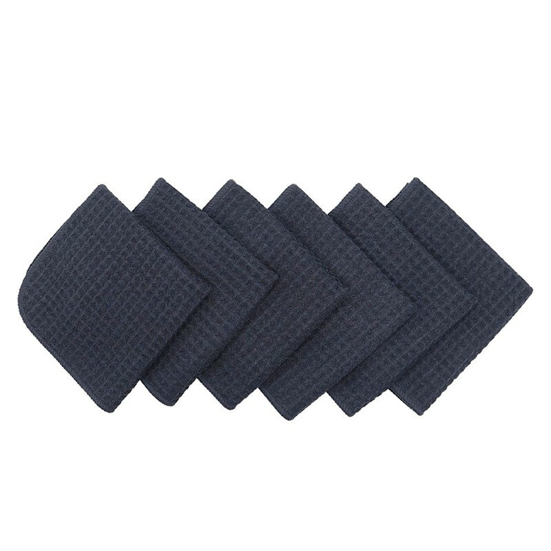 6 Pcs Waffle Weave Microfiber Drying Towel Auto Car Polish 16″x16″