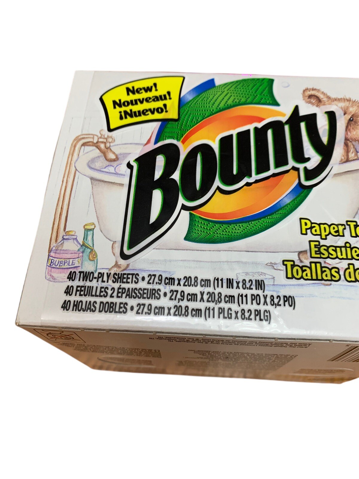 Bounty Paper Towels 40 Two-Ply Sheets 11″x8.2″ In Box Bathroom Teddy Bear 2000
