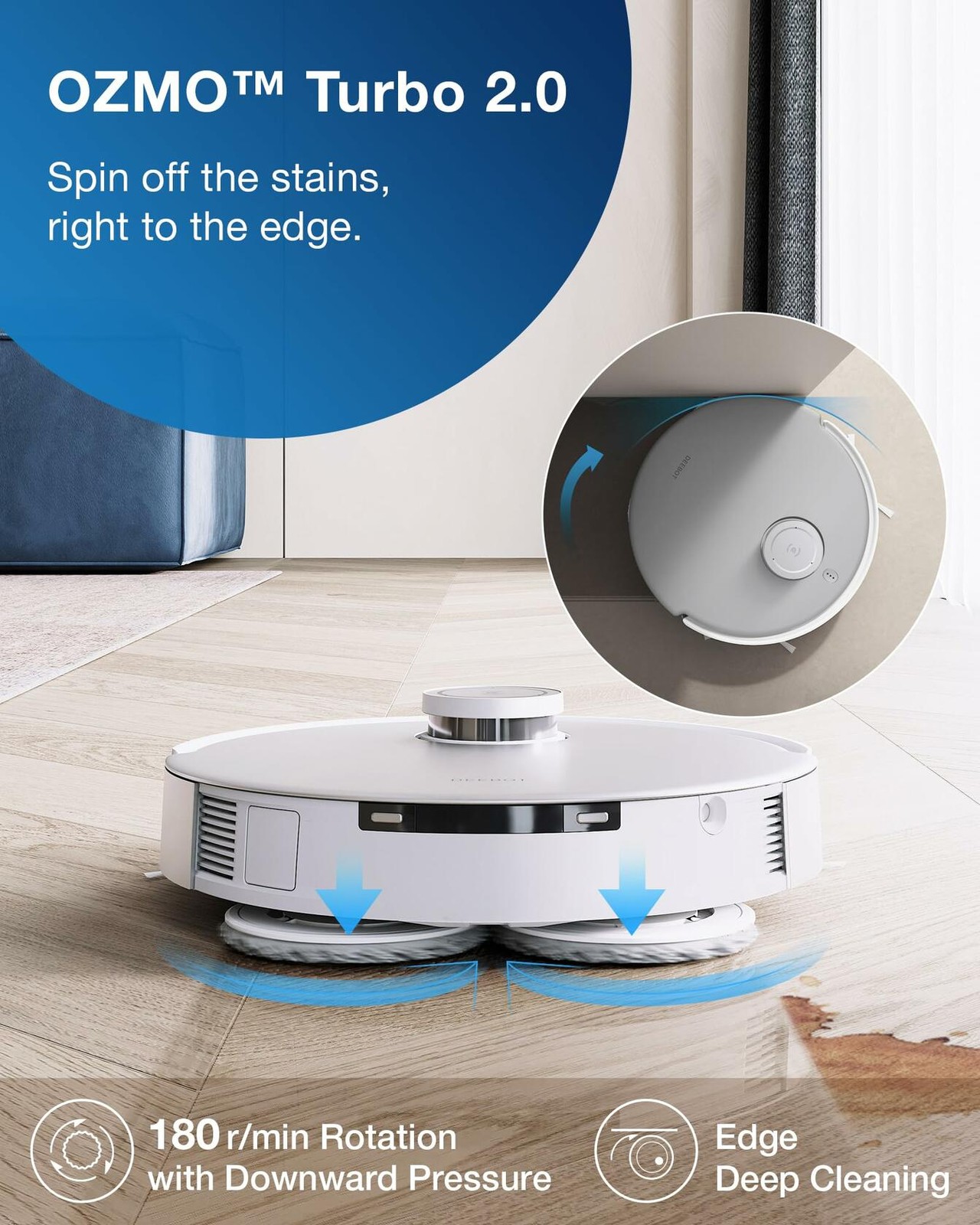 ECOVACS DEEBOT T20 Omni (DLX23) Robot Vacuum and Water Mop Washing-Drying White