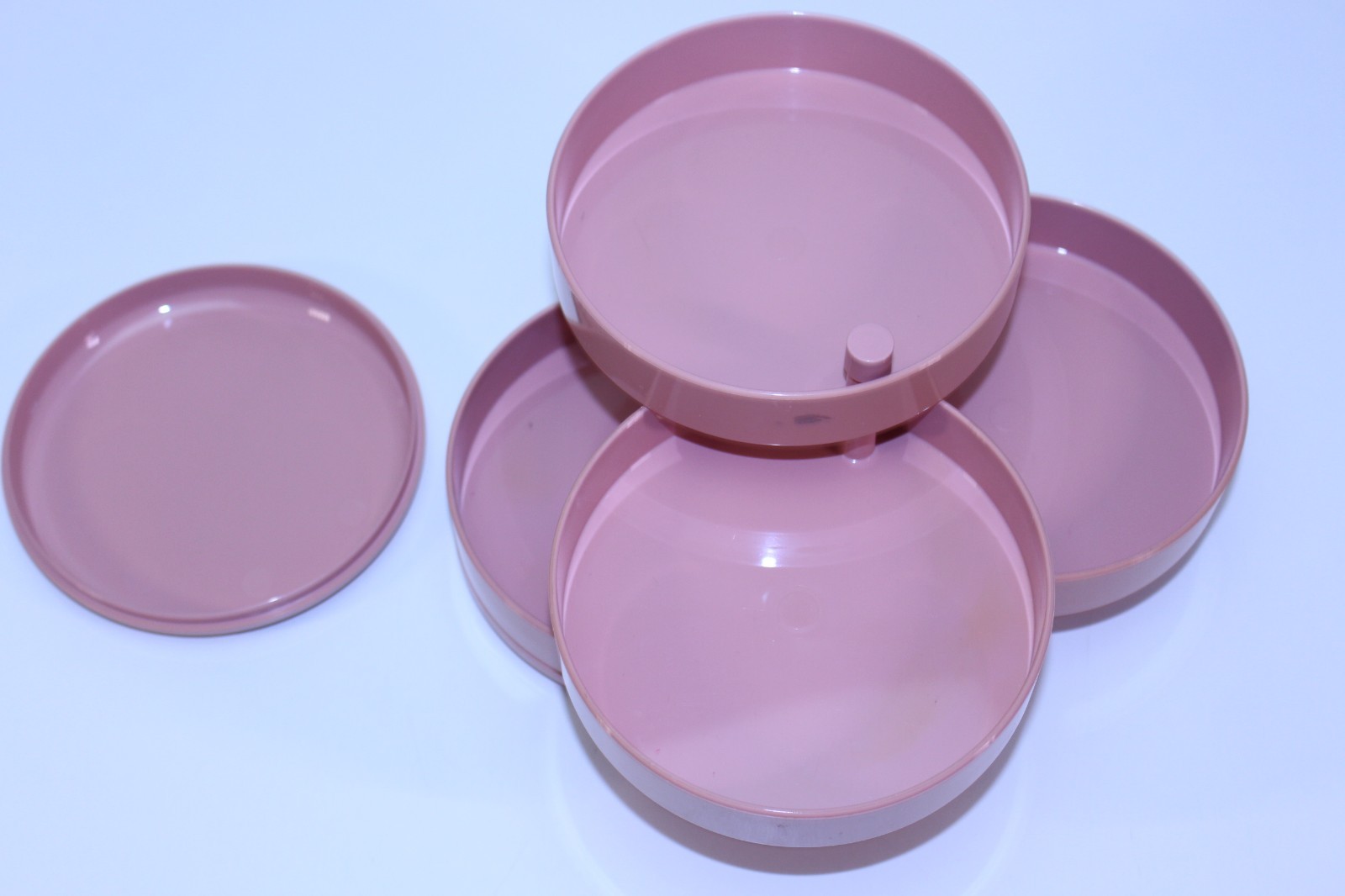 VTG InterDesign Swivel Organizer Mauve 4 Tier USA Circular Container Pink Auth.