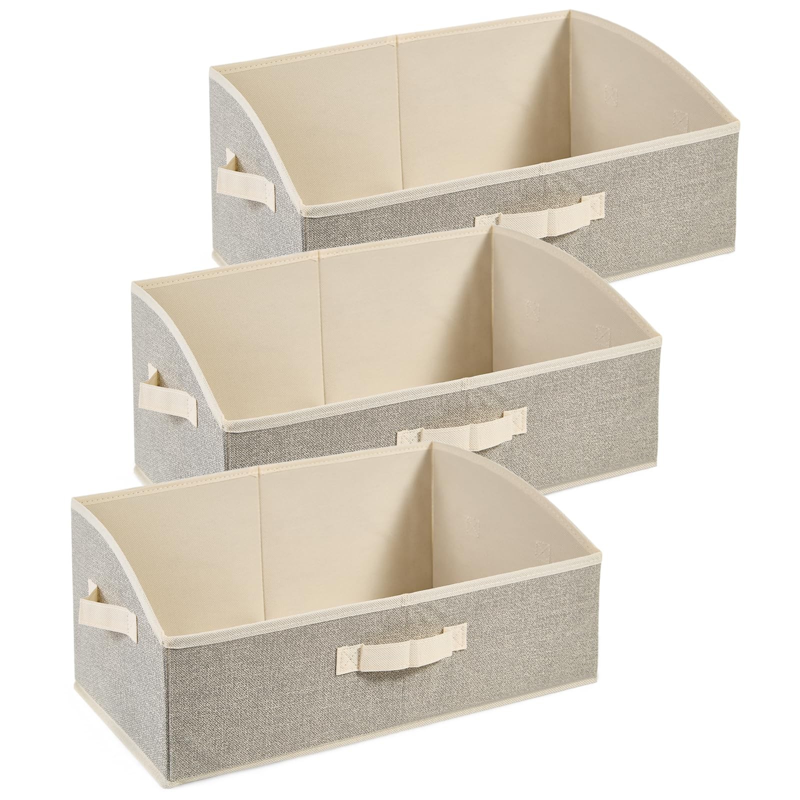 3 PCS Fabric Trapezoid Storage Bins 20x11x8 Inch Foldable Shelf Organizer