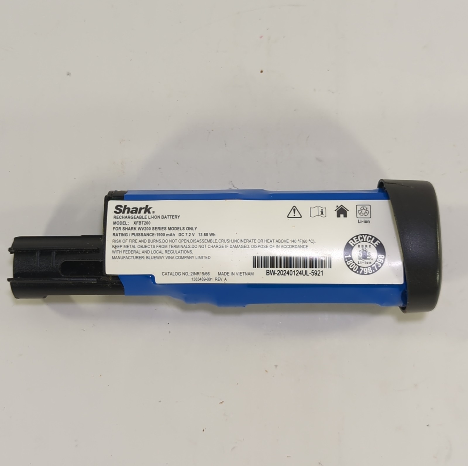 Genuine Shark ION WV220 WV200 WV200C WV201 WV205 LI-ION BATTERY 1900mAh XFBT200