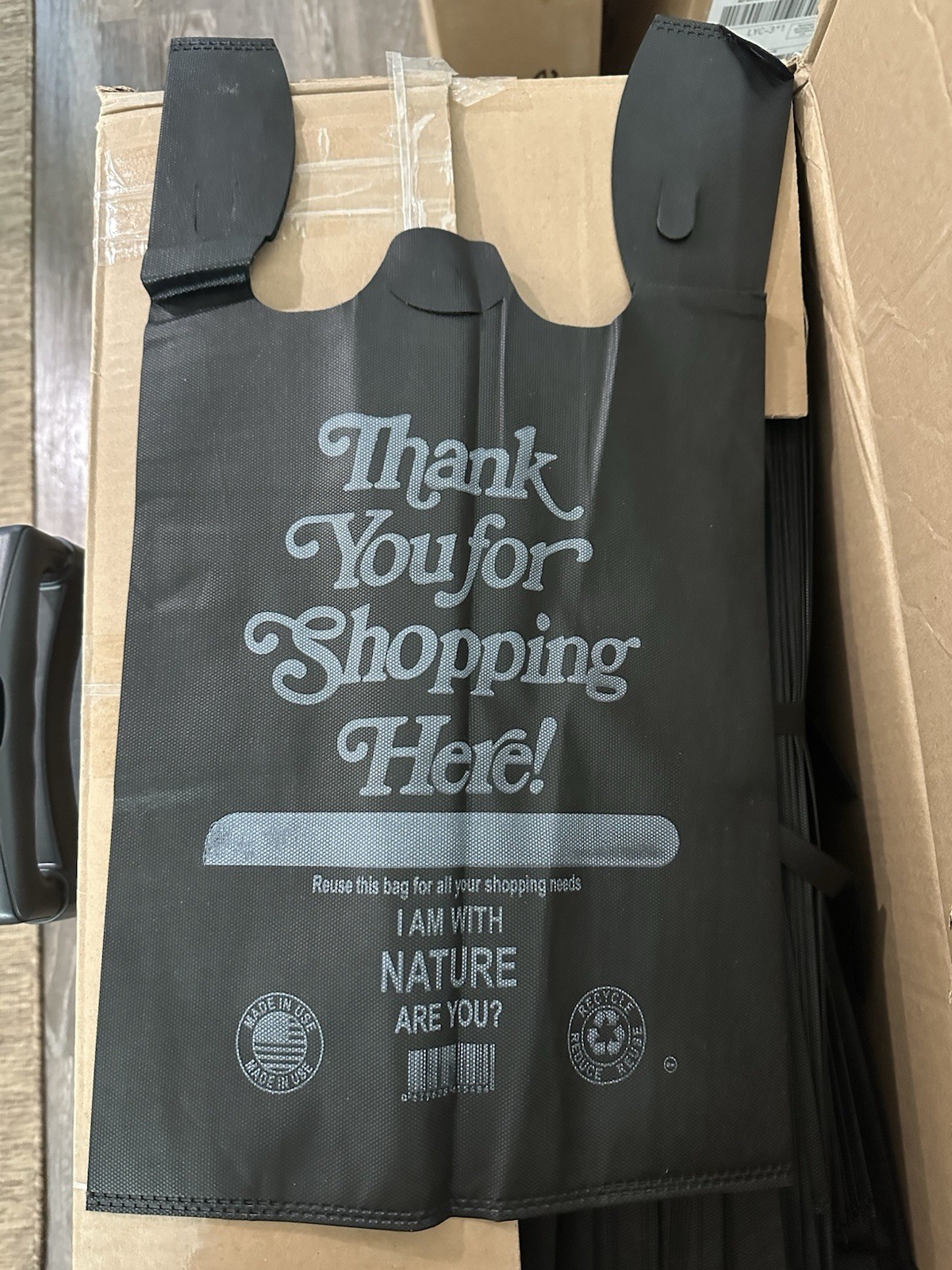 600 Count Eco-Friendly Thank You T-Shirt Shopping Grocery 23”x12”x7” Tote Bag