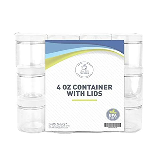 Healthy Packers 4oz Plastic Jars with Lids – Lotion Containers with