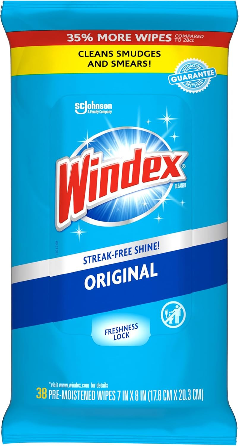 Wipes Glass Cleaning, Pre-Moistened Glass and Surface Wipes to Clean Home Surfac