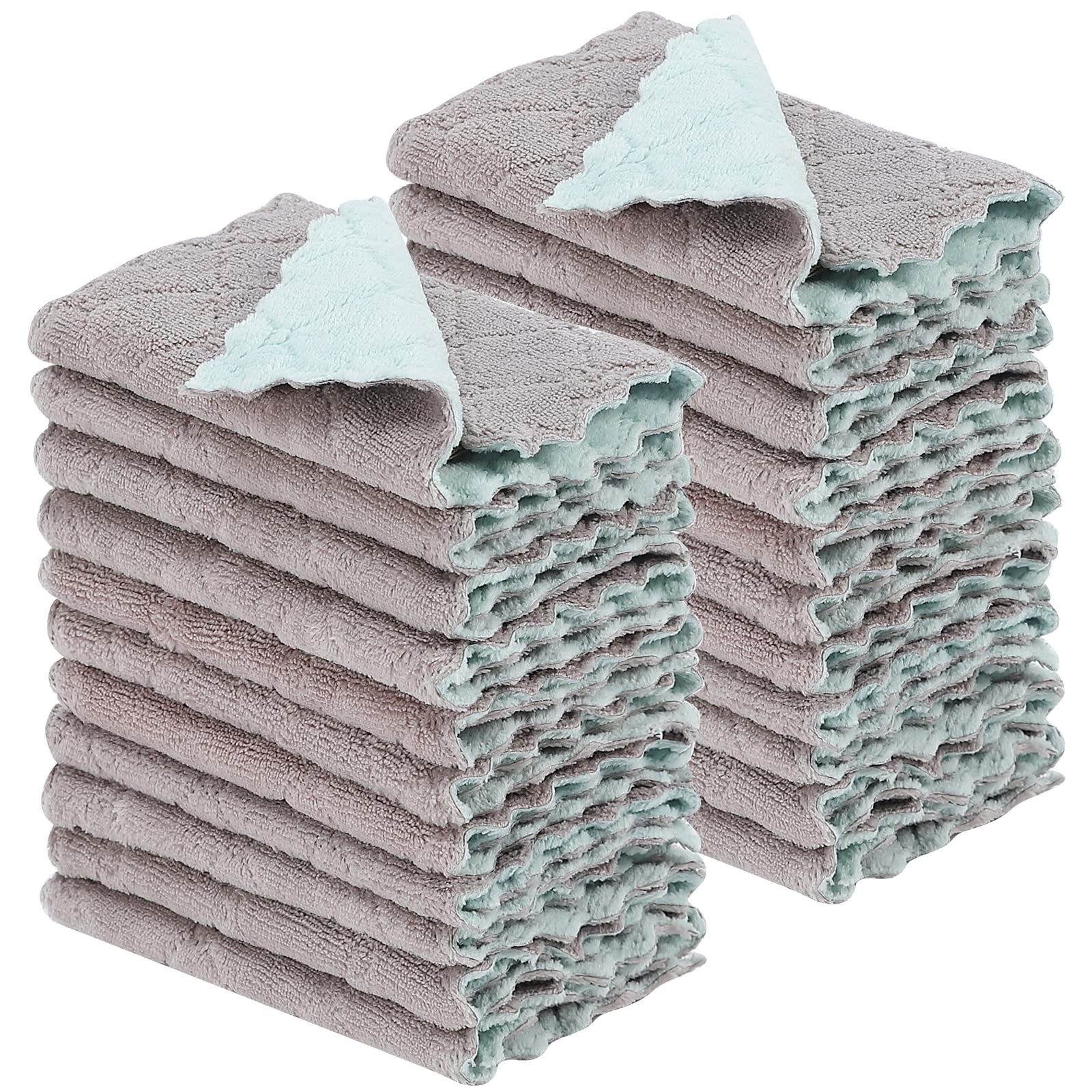 22Pack Kitchen Dish Cloths,Reusable Dish Towels,Nonstick Oil Washable Fast Dr…