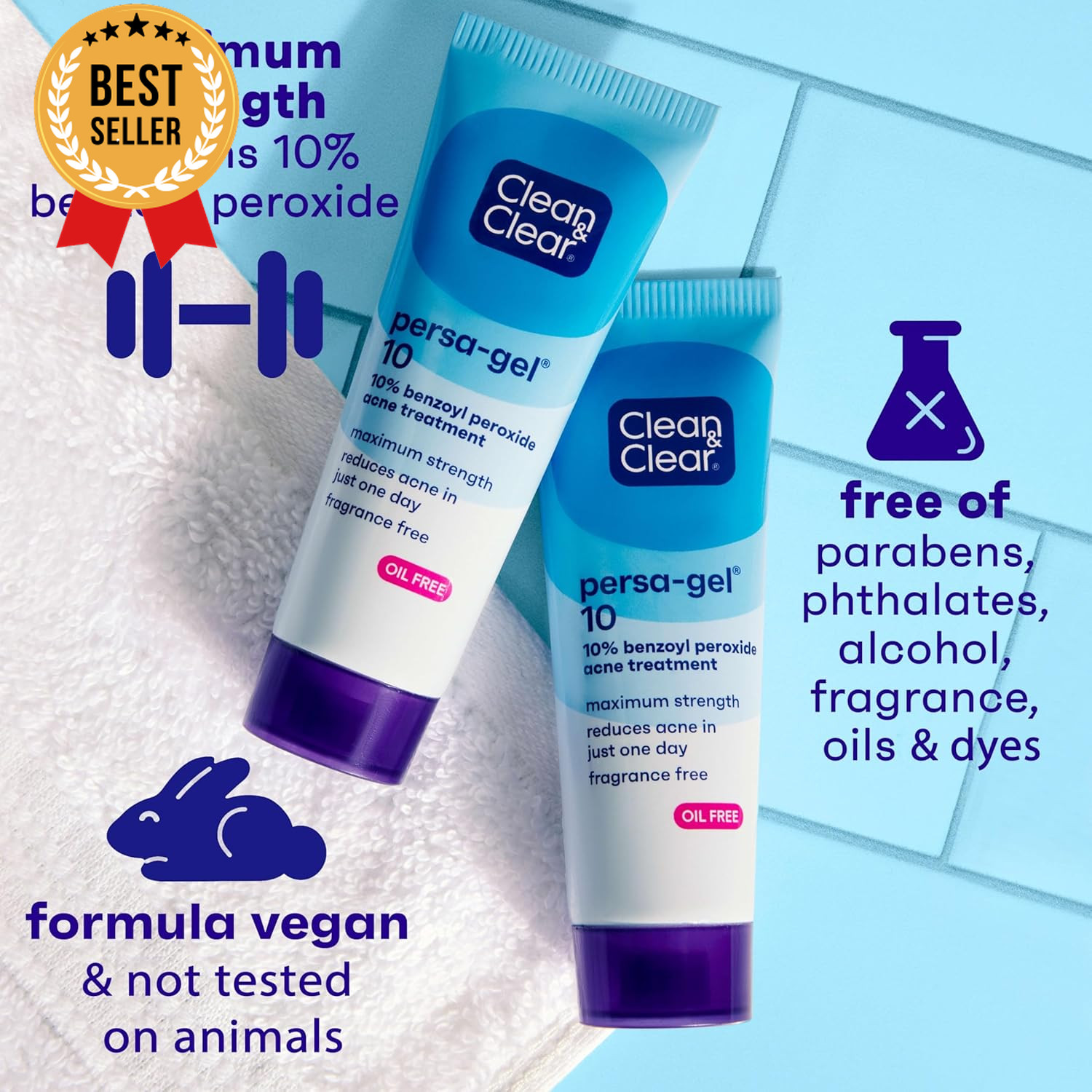 Persa-Gel 10 Acne Spot Treatment 10% Benzoyl Peroxide Fragrance-Free 1 Fl Oz