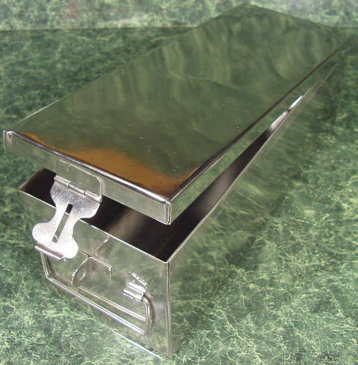 12″ Stainless Steel STORAGE BOX Locking Hasp Hinged Lid Craft Cash Jewelry Coins