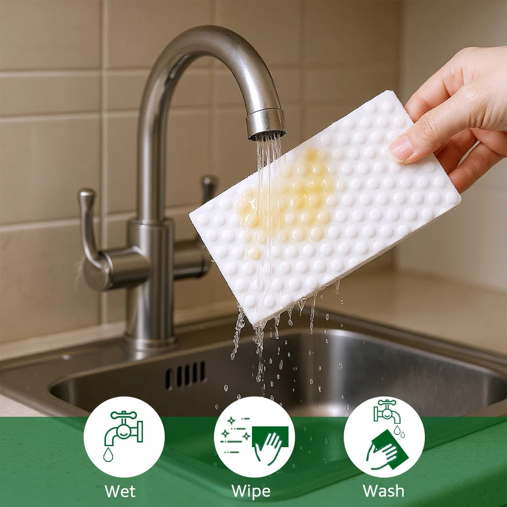 ​30/60Pcs Magic Eraser Sponge Strong Non-Scratch Melamine Foam Sheet in Bulk for