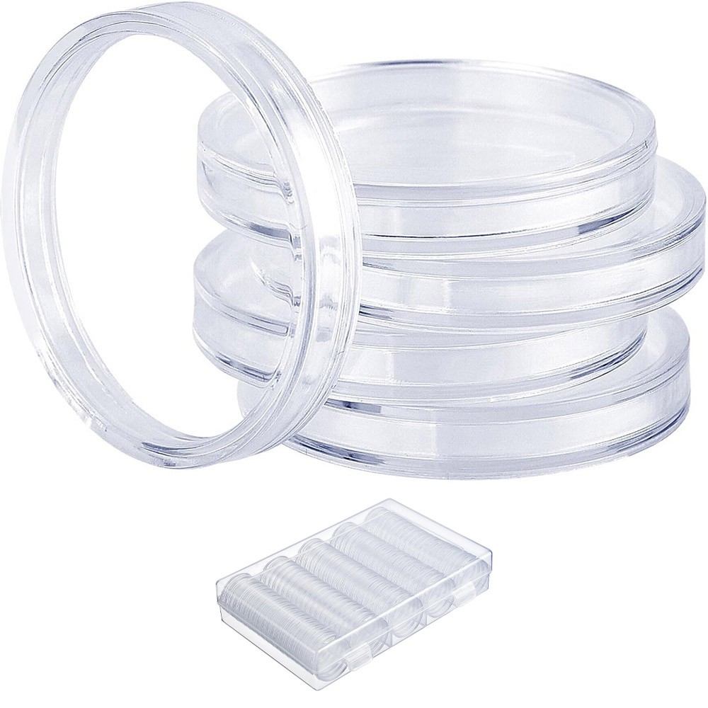 100Pcs 19mm 0.75inch Coin Holder Capsule Clear Round Storage for US Penny 1 cent