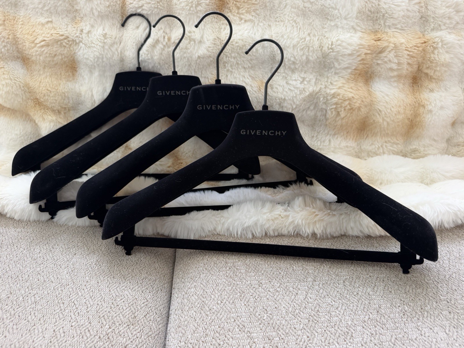 GIVENCHY 15 1/2″ Black Velvet Suit Jacket HANGERS SET 4