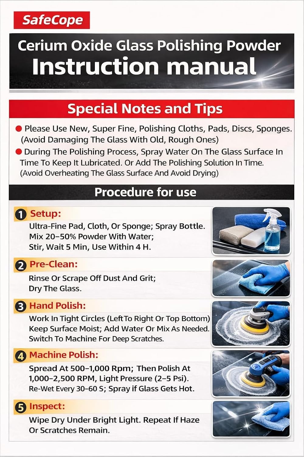 3.3oz 100ml Glass Polishing Liquid – Deep Cleaning & Removes Wiper Marks, Swi…
