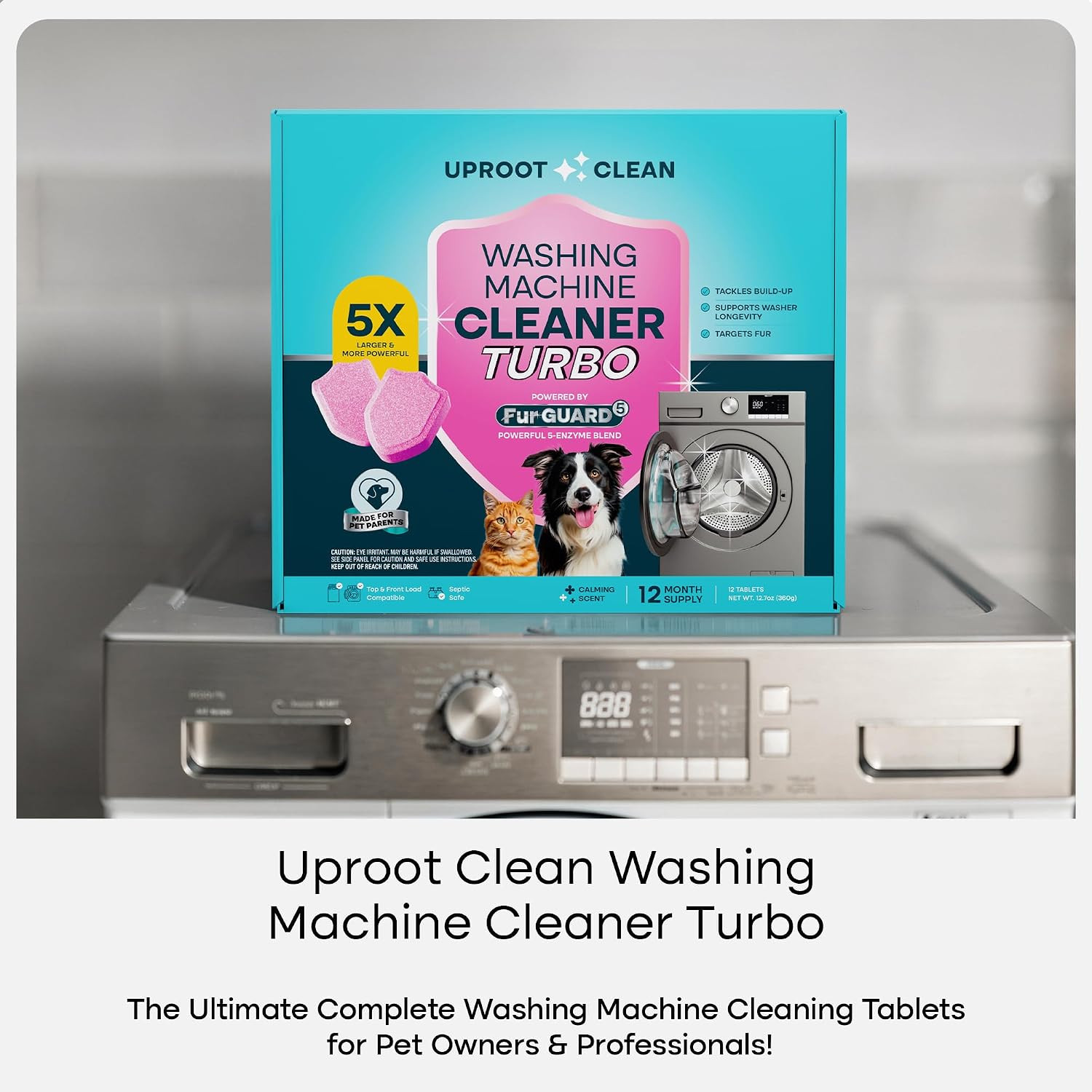 Uproot Clean Washing Machine Cleaner Tablets Turbo 5xStronger, 12 mo supply | Fo