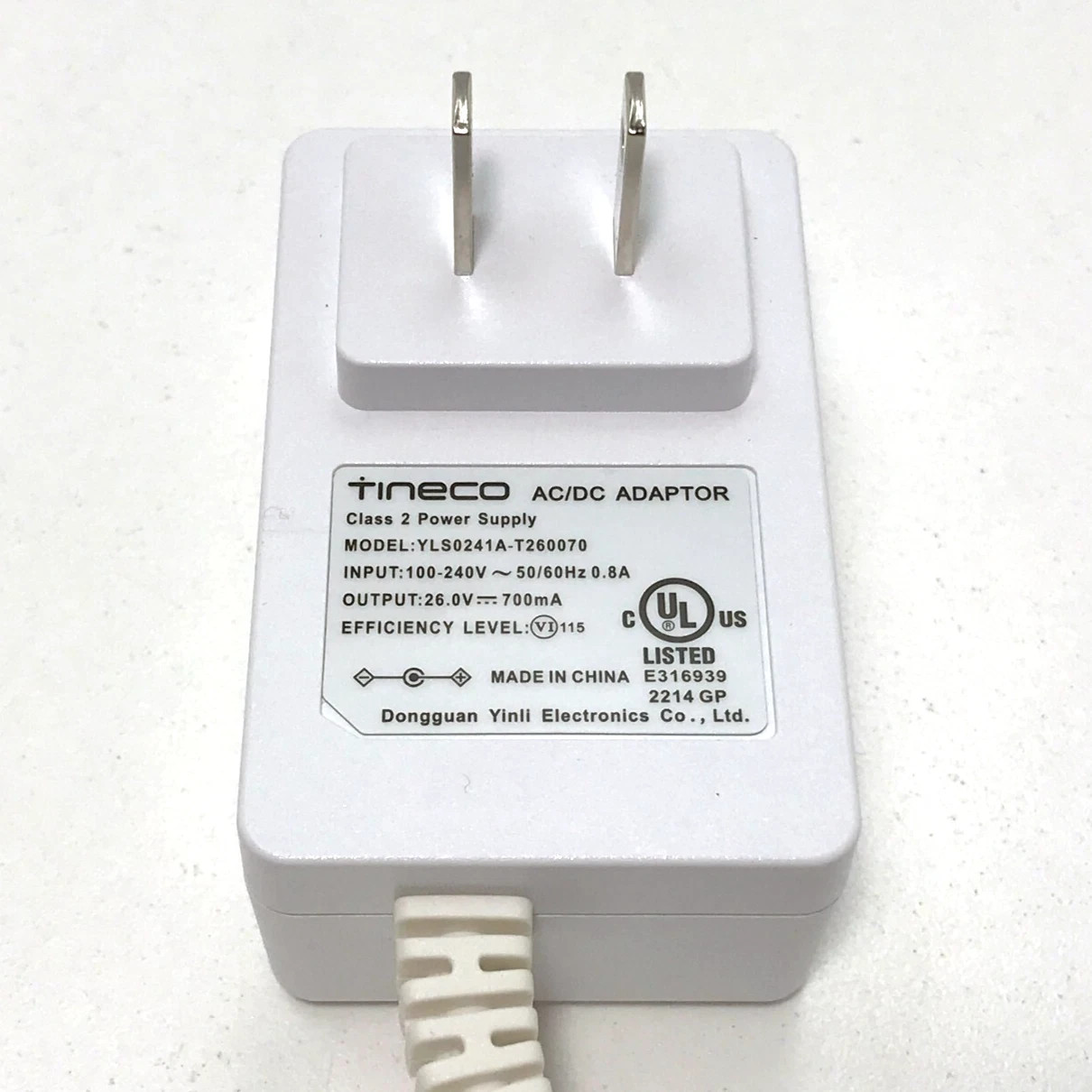Genuine Tineco AC ADAPTER CHARGER PLUG for Pure One S11 VS111700US VS111900US