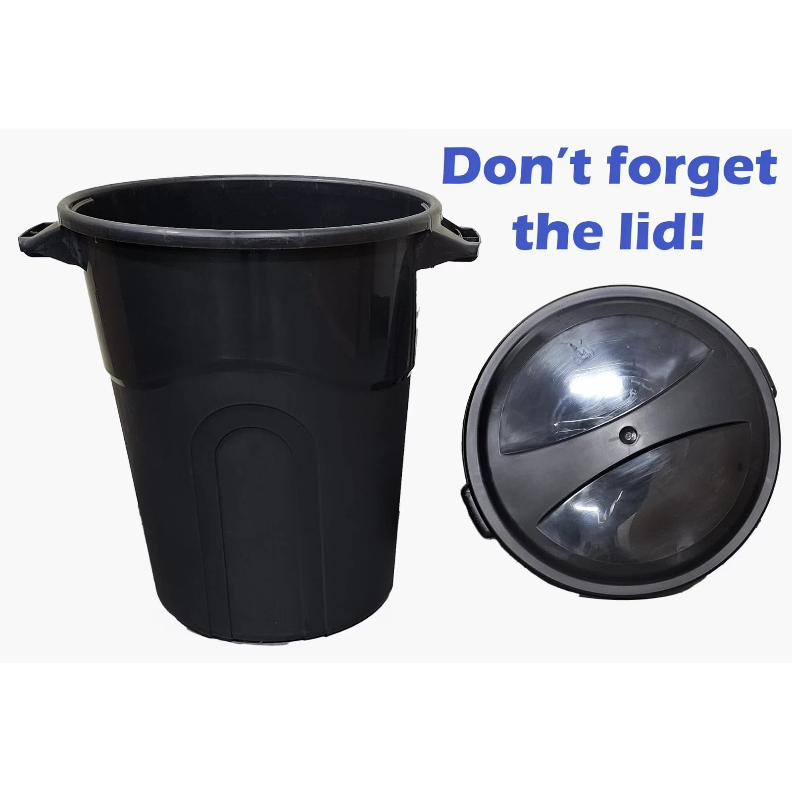 Hyper Tough 20 Gallon Heavy Duty Plastic Garbage Can, Included Lid, Black