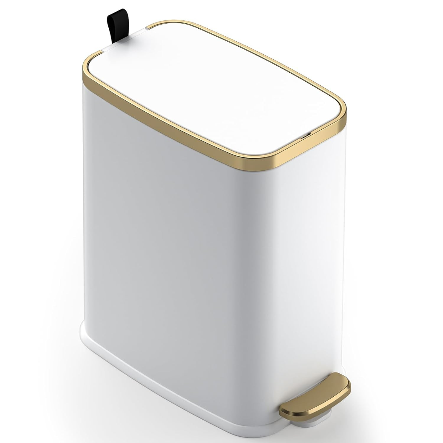 Small Bathroom Trash Can with Lid Soft Close-5L/1.3 Gal Stainless Steel Garbage