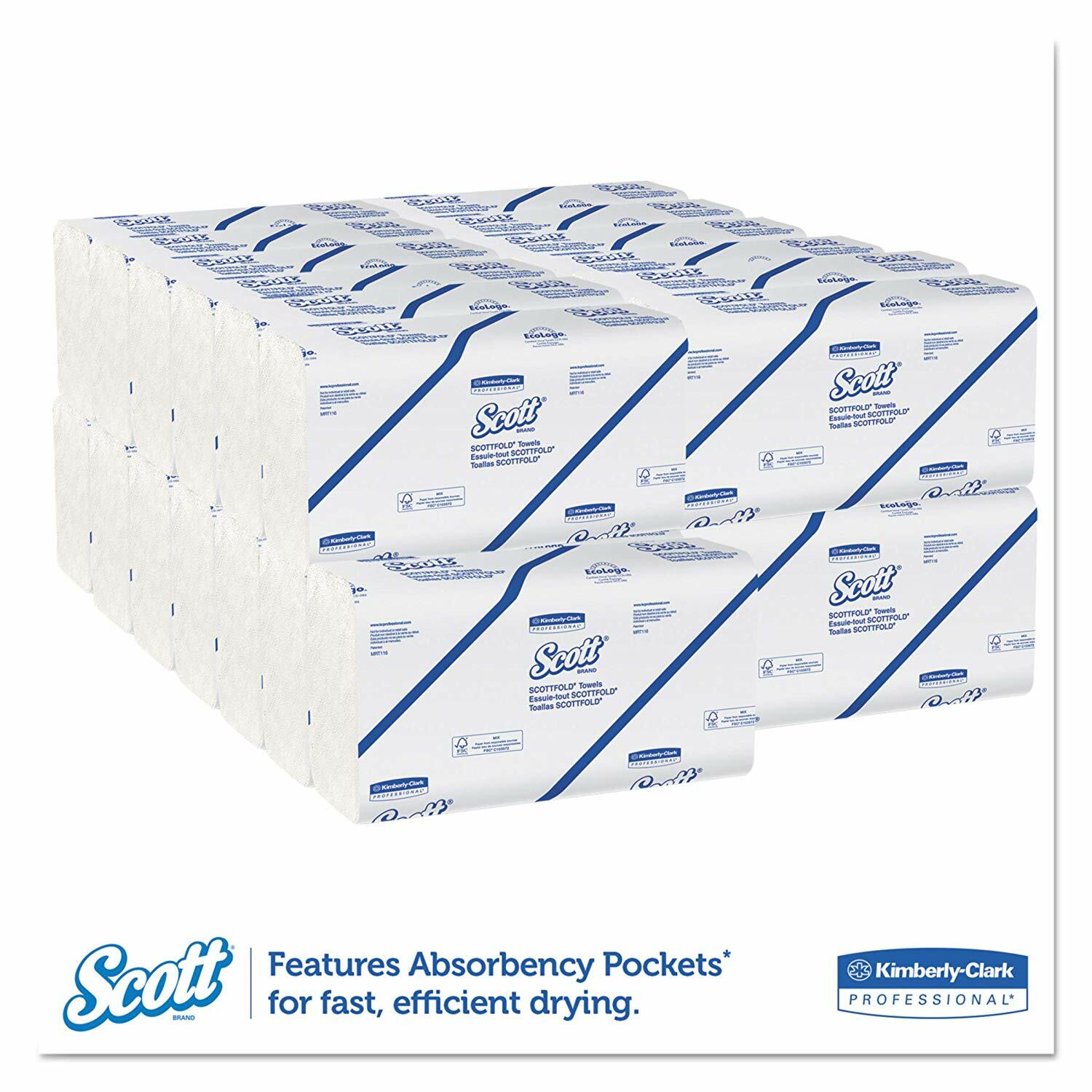 Scottfold Paper Towels, Multi-Fold, 9.4 X 12.4 Inch, Case of 25 Packs
