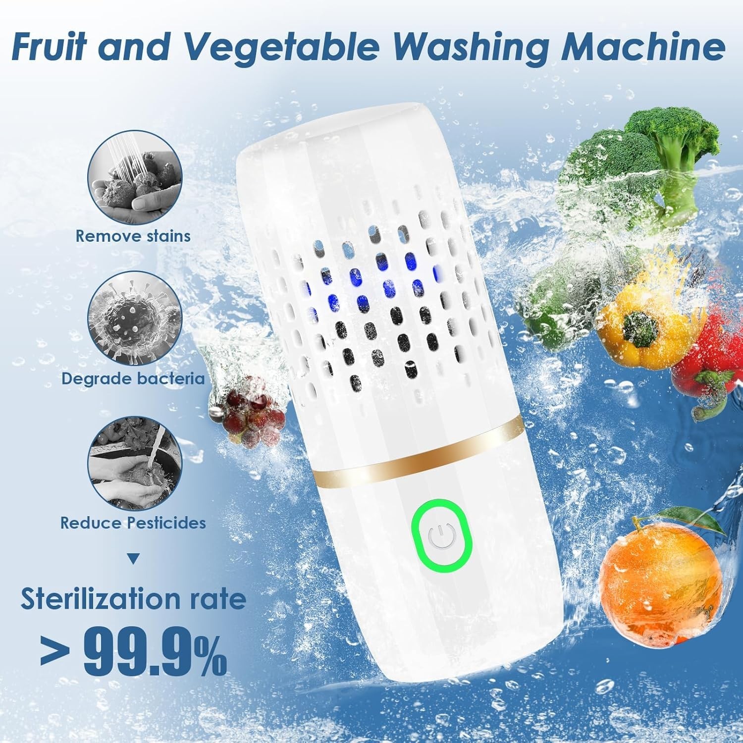 Fruit and Vegetable Purifier Cleaner Washing Machine Capsule Shape Disinfecti…