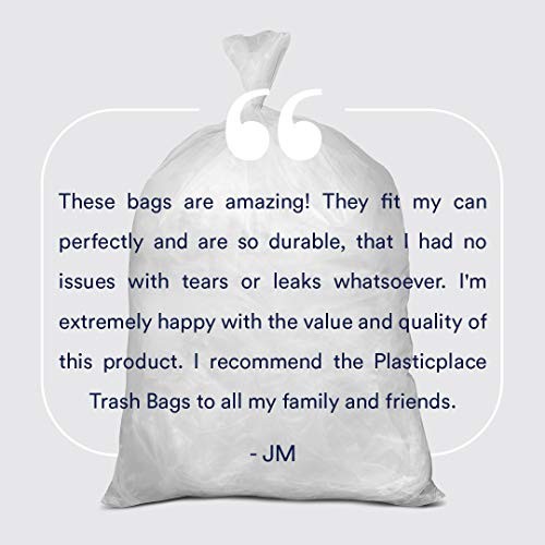 8 Gallon Trash Bags │ 0.7 Mil │ White Drawstring Garbage 200 Count (Pack of 1)