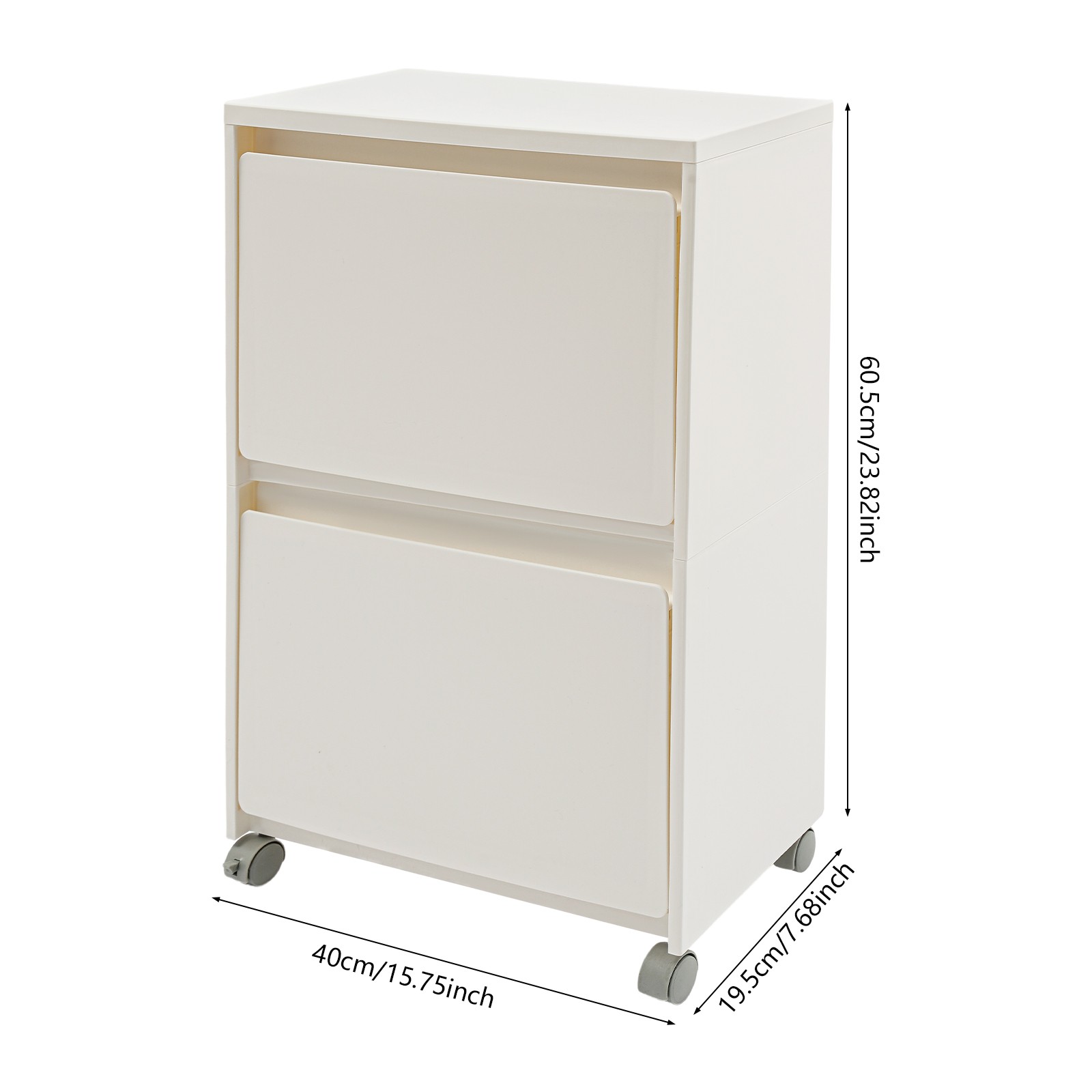2 Tiers Rolling Shoe Storage Cabinet Mobile Shoes Organizer Sneakers Holding Box