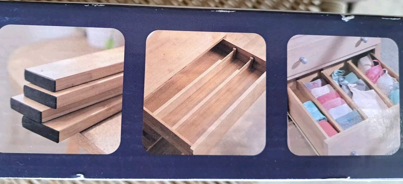 Bamboo Drawer Dividers Expandable Adjustable 8 Pack 12.25 – 17.25 × 2.36 inches