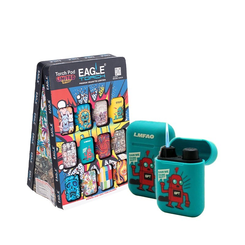 EAGLE TORCHPOD LIGHTER- WITH 24 COUNT DISPLAY-ASSORTED DESIGN & COLORS