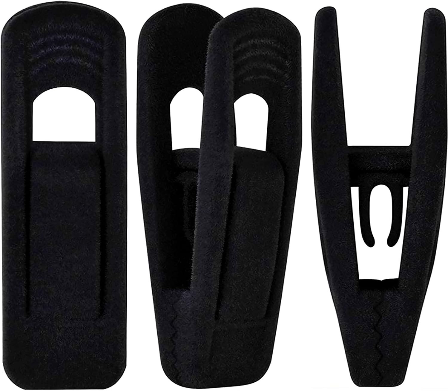 20 PCS Black Velvet Non-Slip Clothes Clips Strong for Pants Skirts Hangers