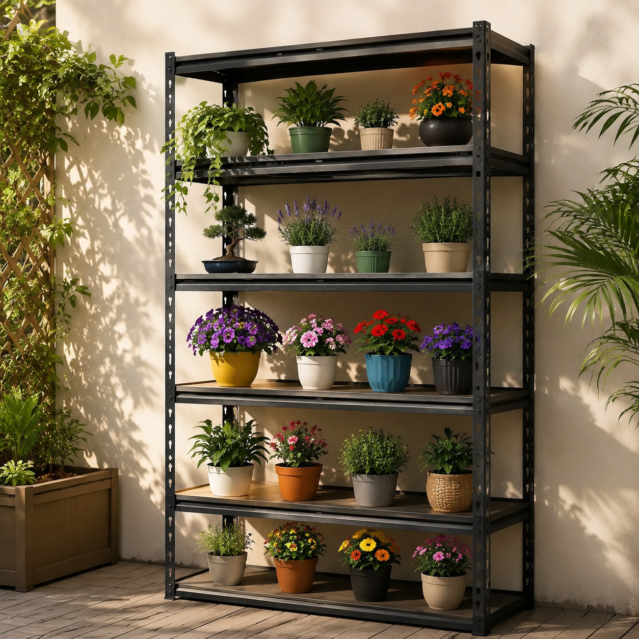 5-Tier Heavy Duty Metal Shelving Storage Adjustable Garage Shelves Utility Rack