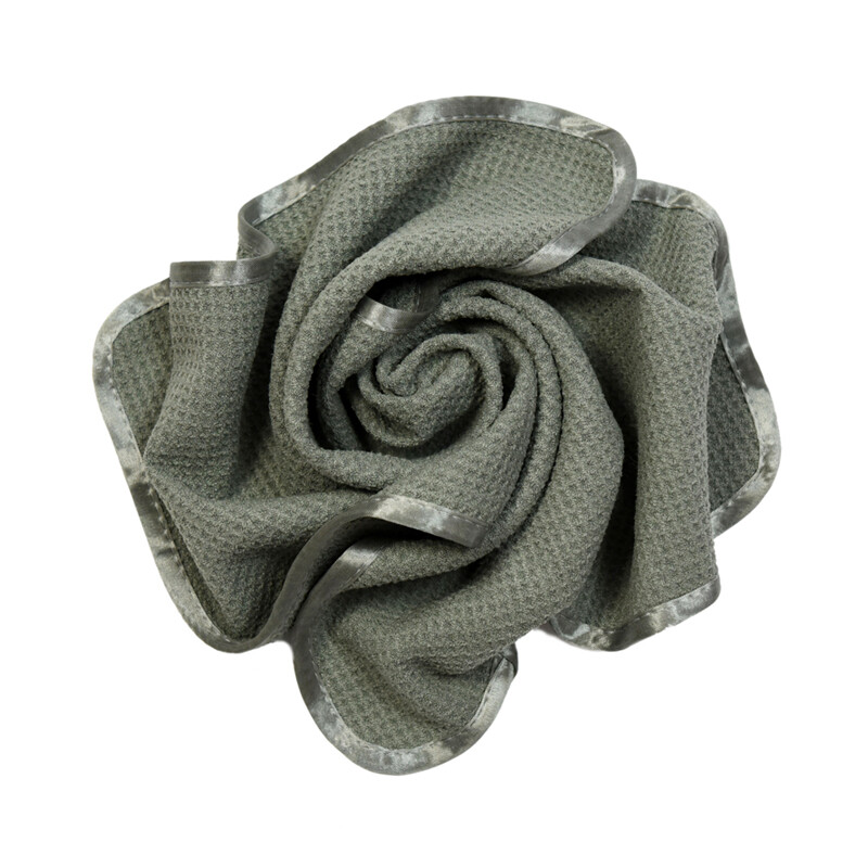 CarCarez Microfiber Waffle Weave Towel Large size 16″ x 24″ ,380 GSM ,Gray