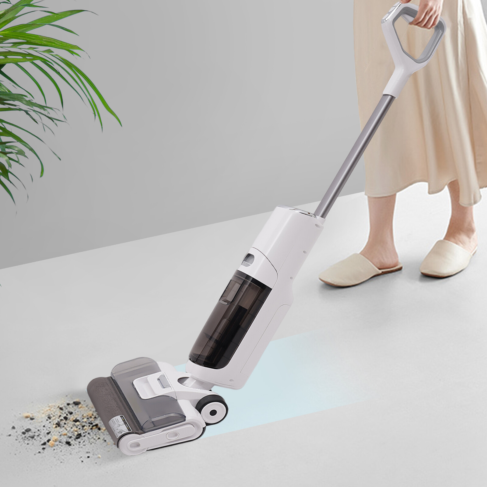 Floor Wet Dry Vacuum Cleaner Cordless One-Step Vacuum Mop Hardwood Cleaning IPX4