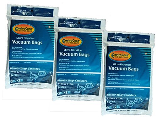 9 (3 pkgs) Bissell Zing Vacuum Bags + Filters Maintenance Kit 3210, Inlet fil…