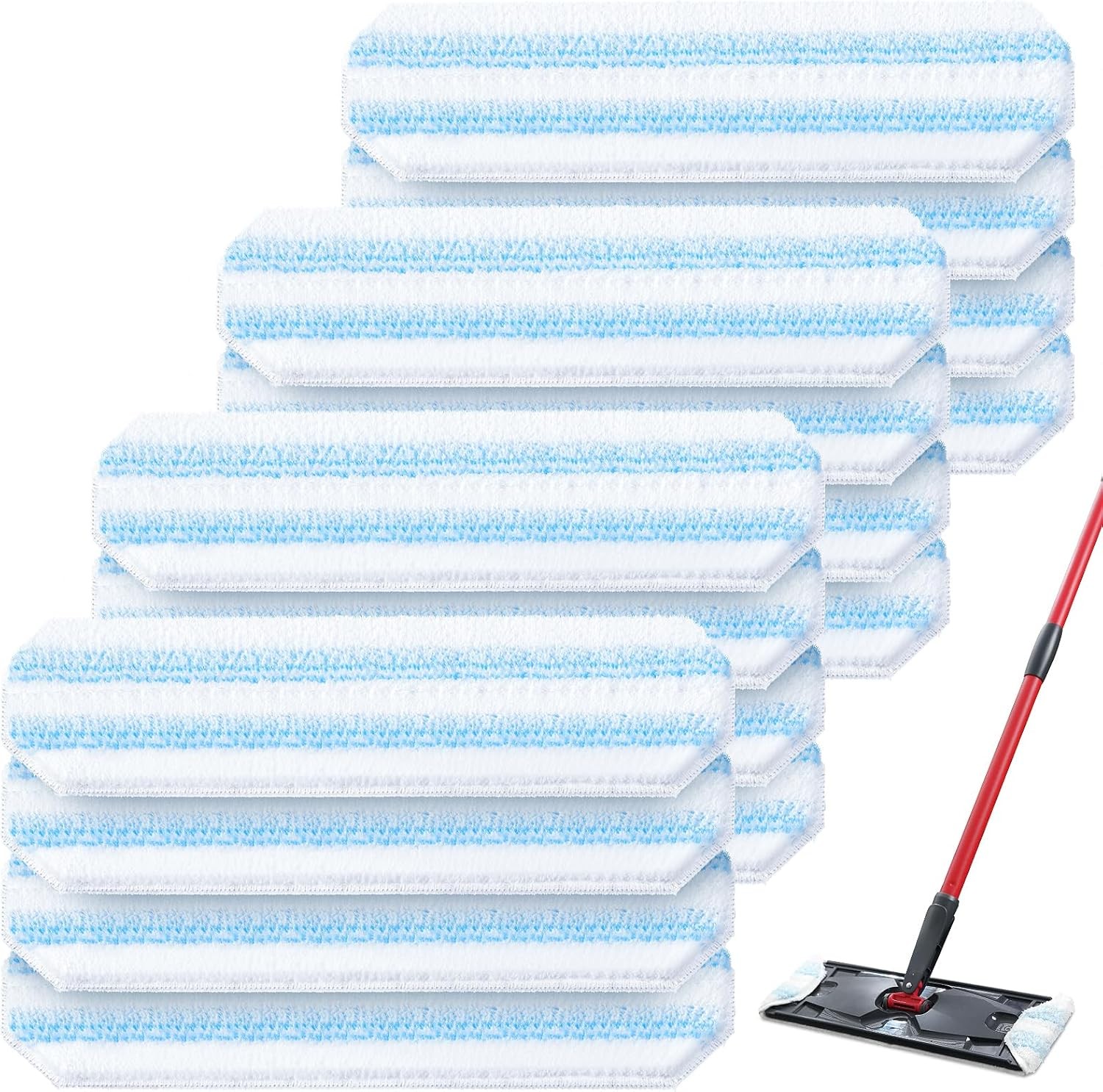 AIR U Mop Pad Replacements Compatible W/ O-Cedar H2prO Flat Mop System 4 Pack